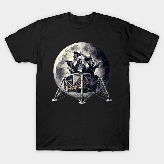 Lunar Geometry | Abstract Moon Lander Tee | Celestial Voyage Apparel T-Shirt by Graphic Wonders Emporium